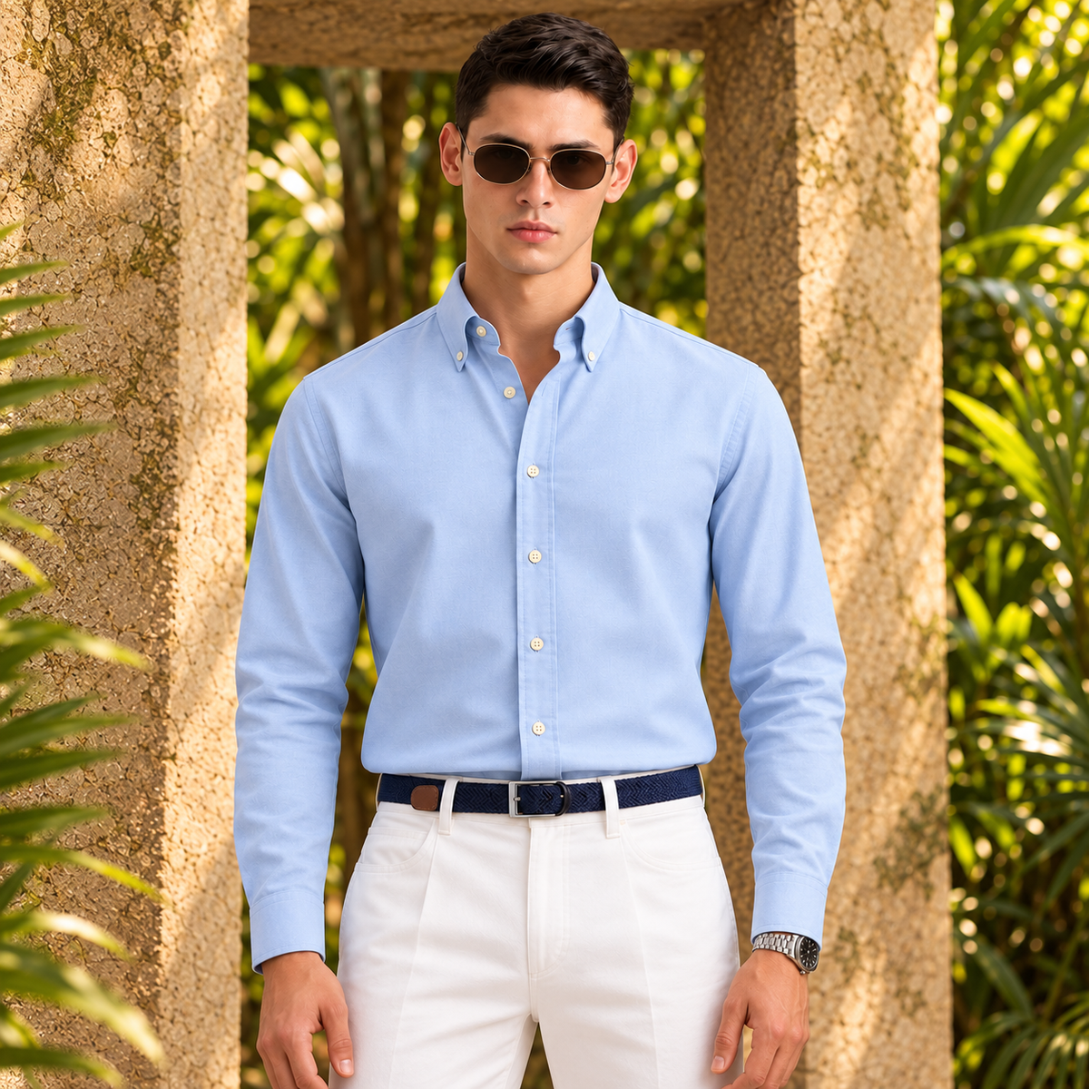 Powder Oxford Shirt