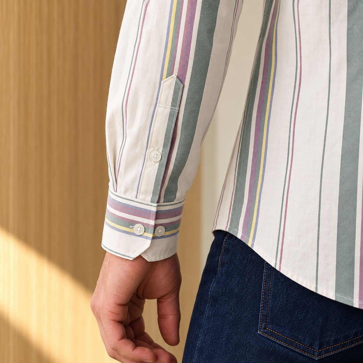 Ecru Awning Stripe Shirt
