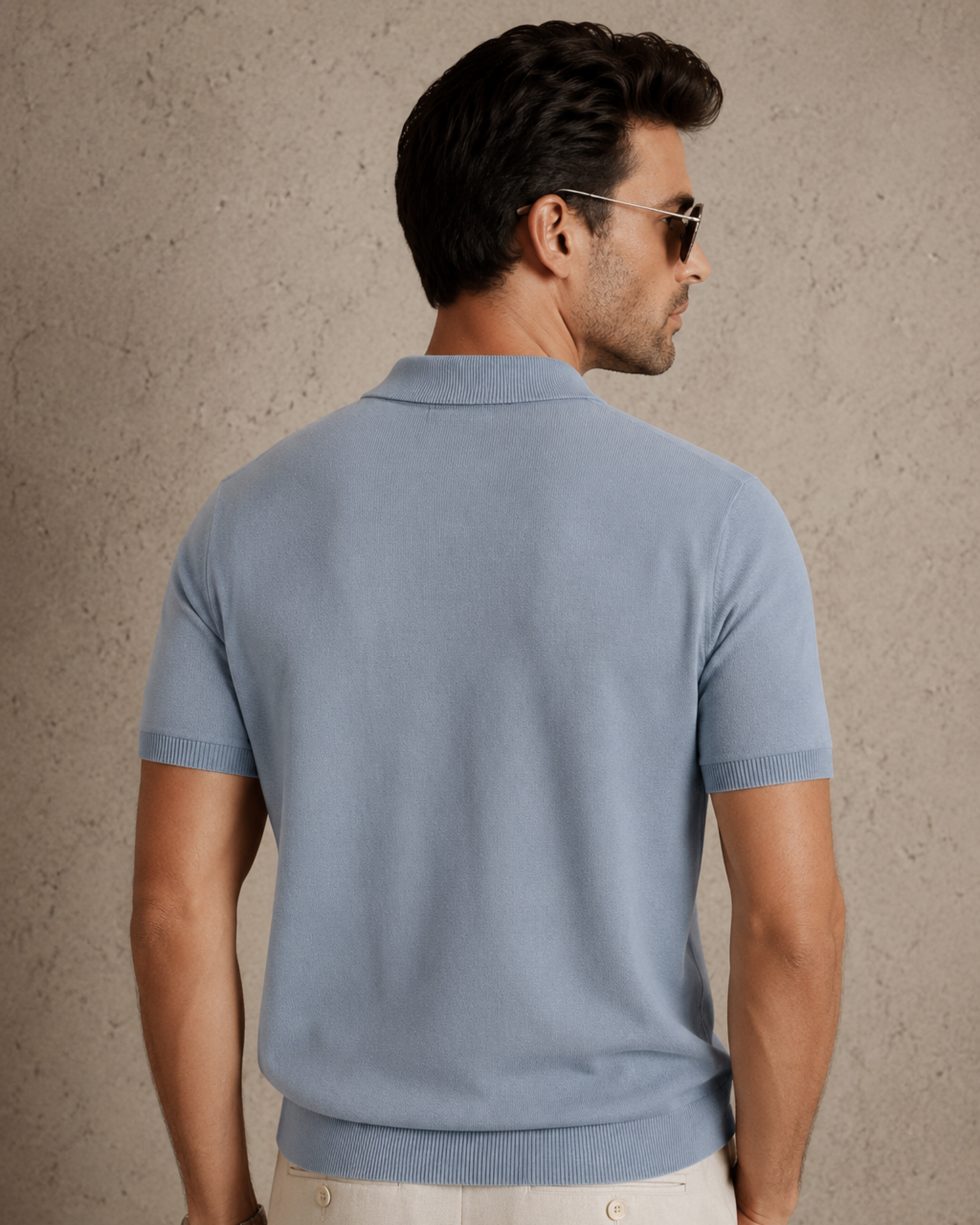 CORD Knit Polo — Slate