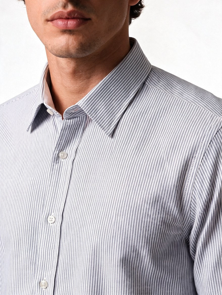 CAPRICORN Cotton Shirt — Graphite, detail view