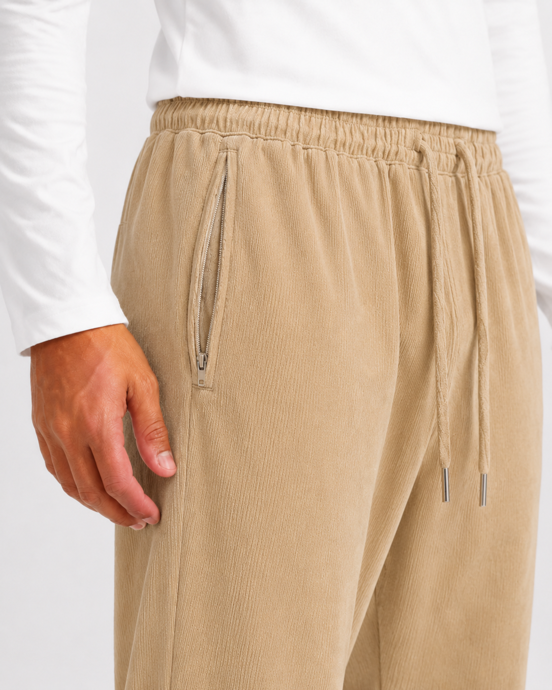 Corduroy Jogger in KSHEER — on model