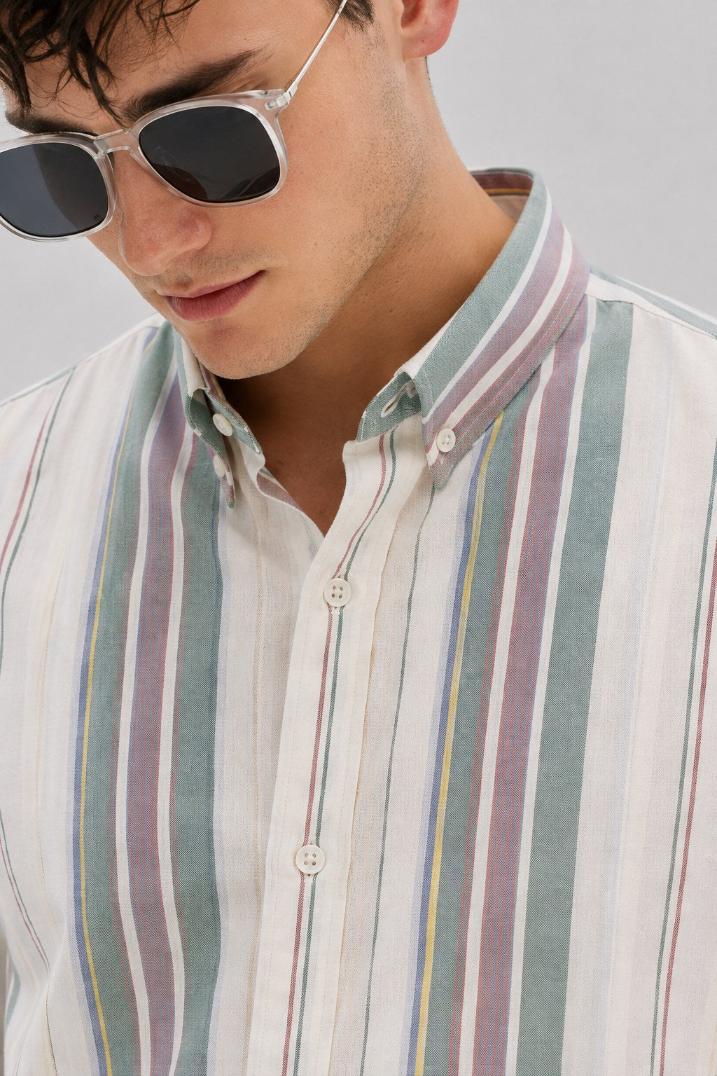 LEO Cotton Shirt — Ecru, detail view