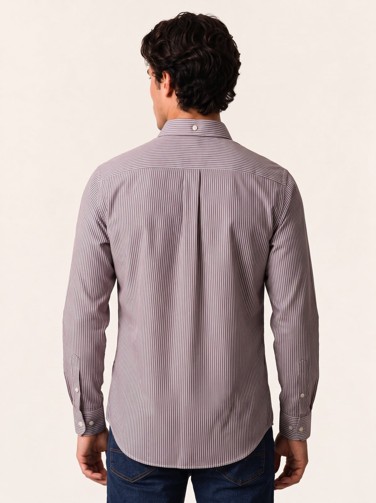 SCORPIO Cotton Shirt — Oxblood, back view
