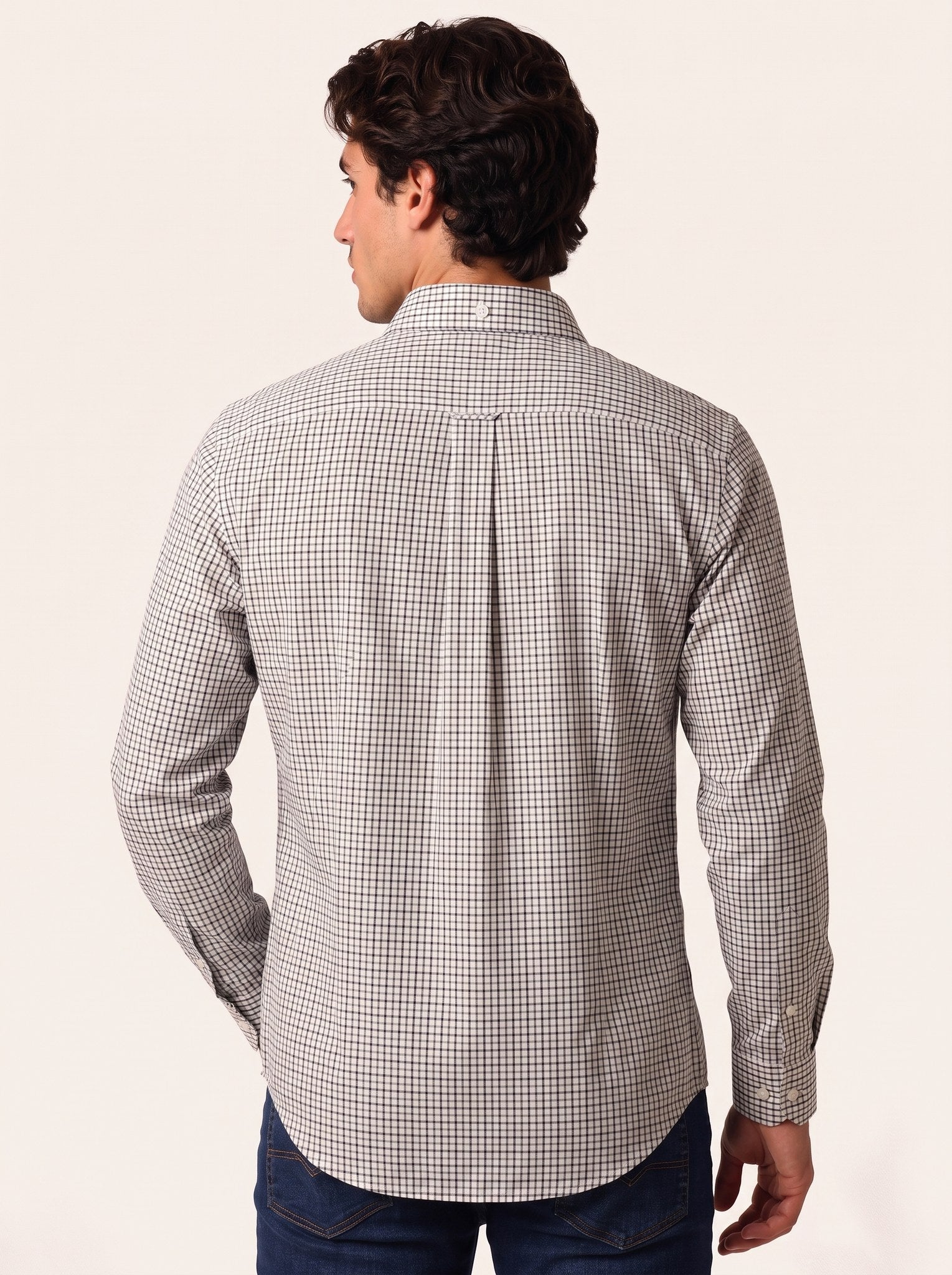 VIRGO Cotton Shirt — Ink, back view