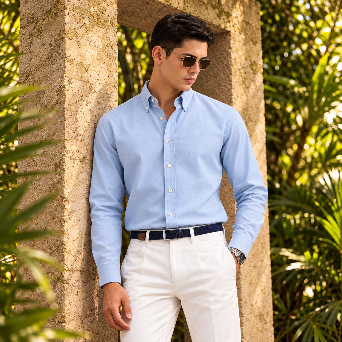 Powder Oxford Shirt