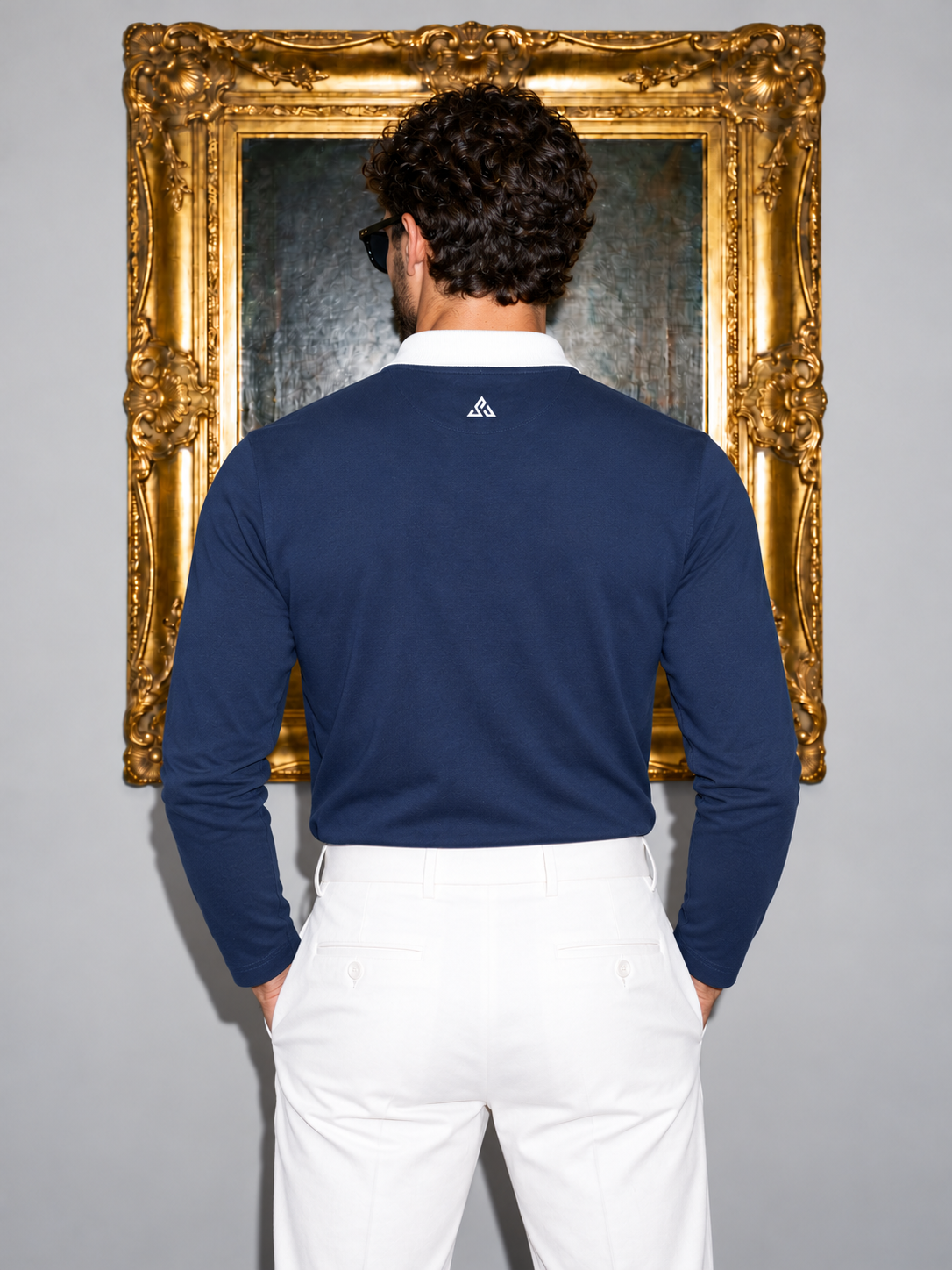 Full Sleeve Oxford Polo — Navy