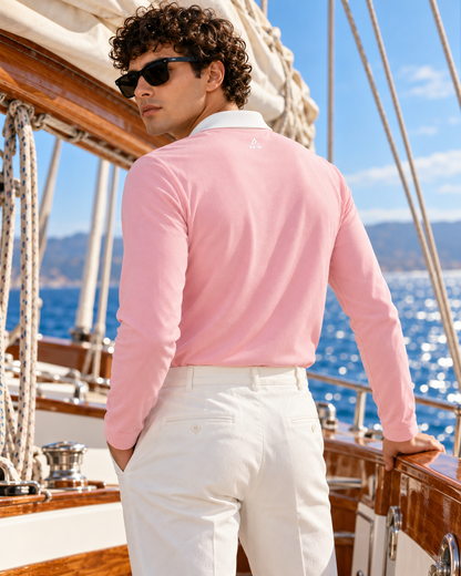 Full Sleeve Oxford Polo — Blush
