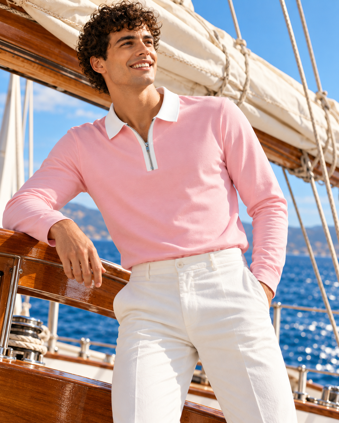 Full Sleeve Oxford Polo — Blush