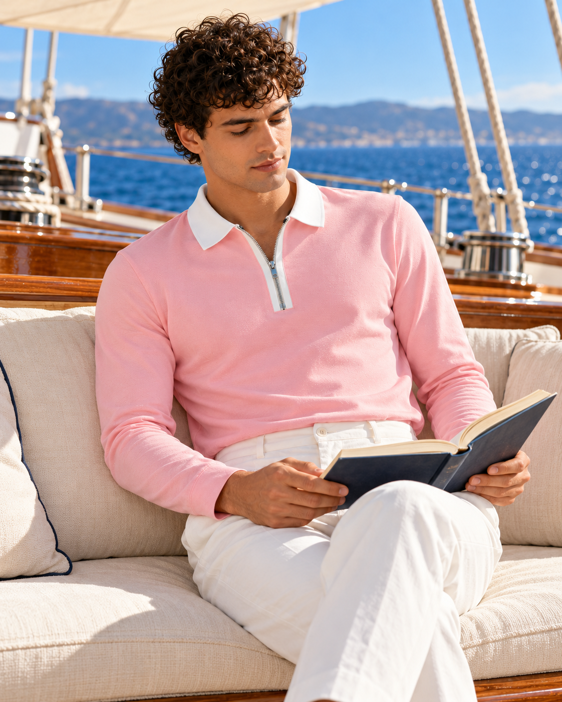 Full Sleeve Oxford Polo — Blush