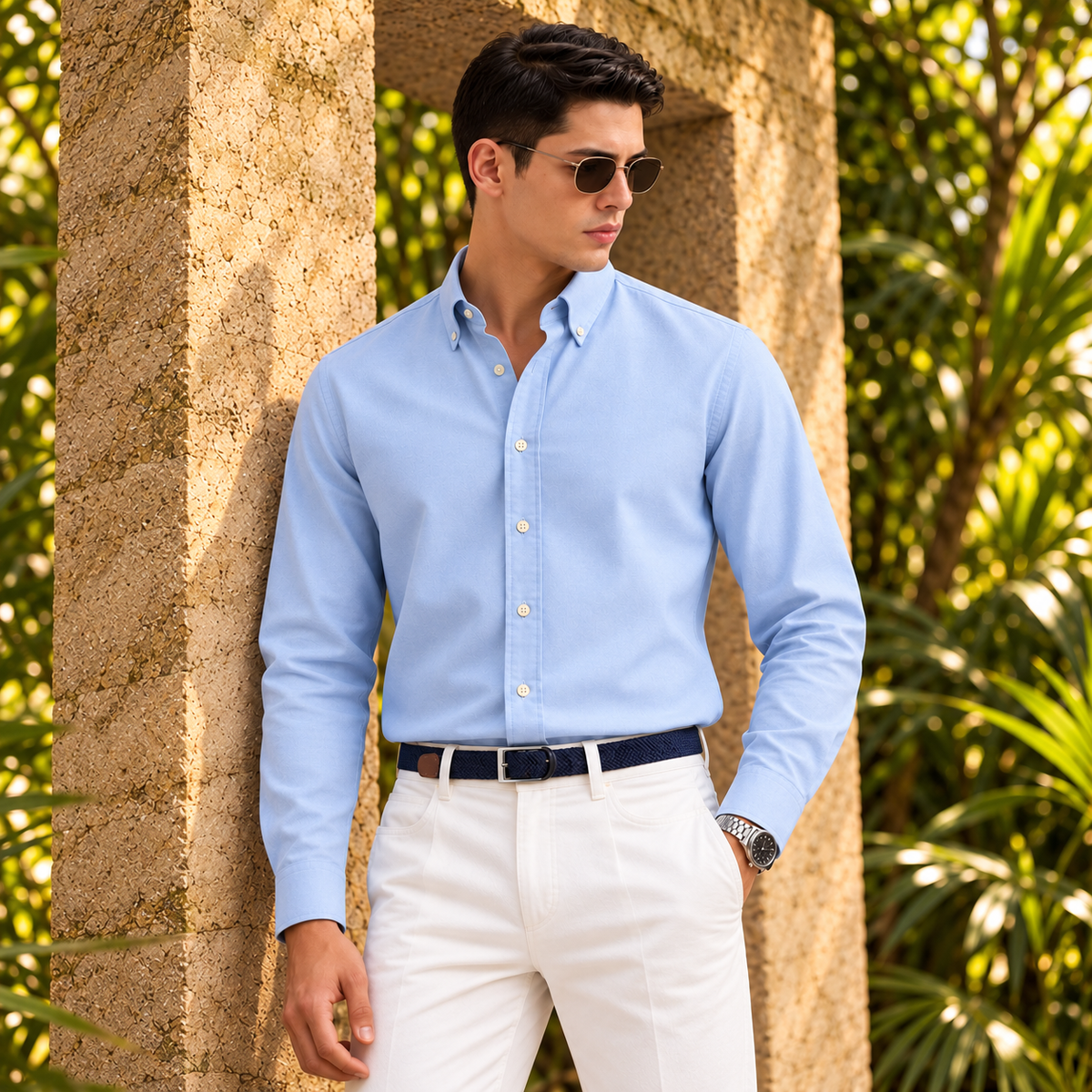 Powder Oxford Shirt