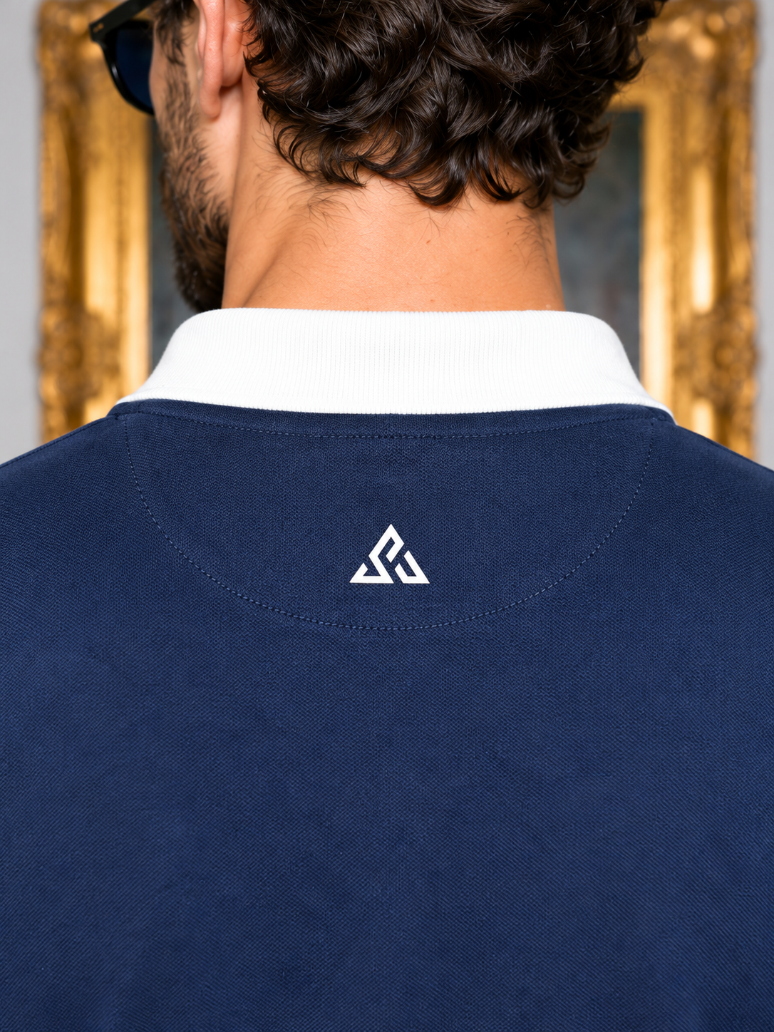 Full Sleeve Oxford Polo — Navy