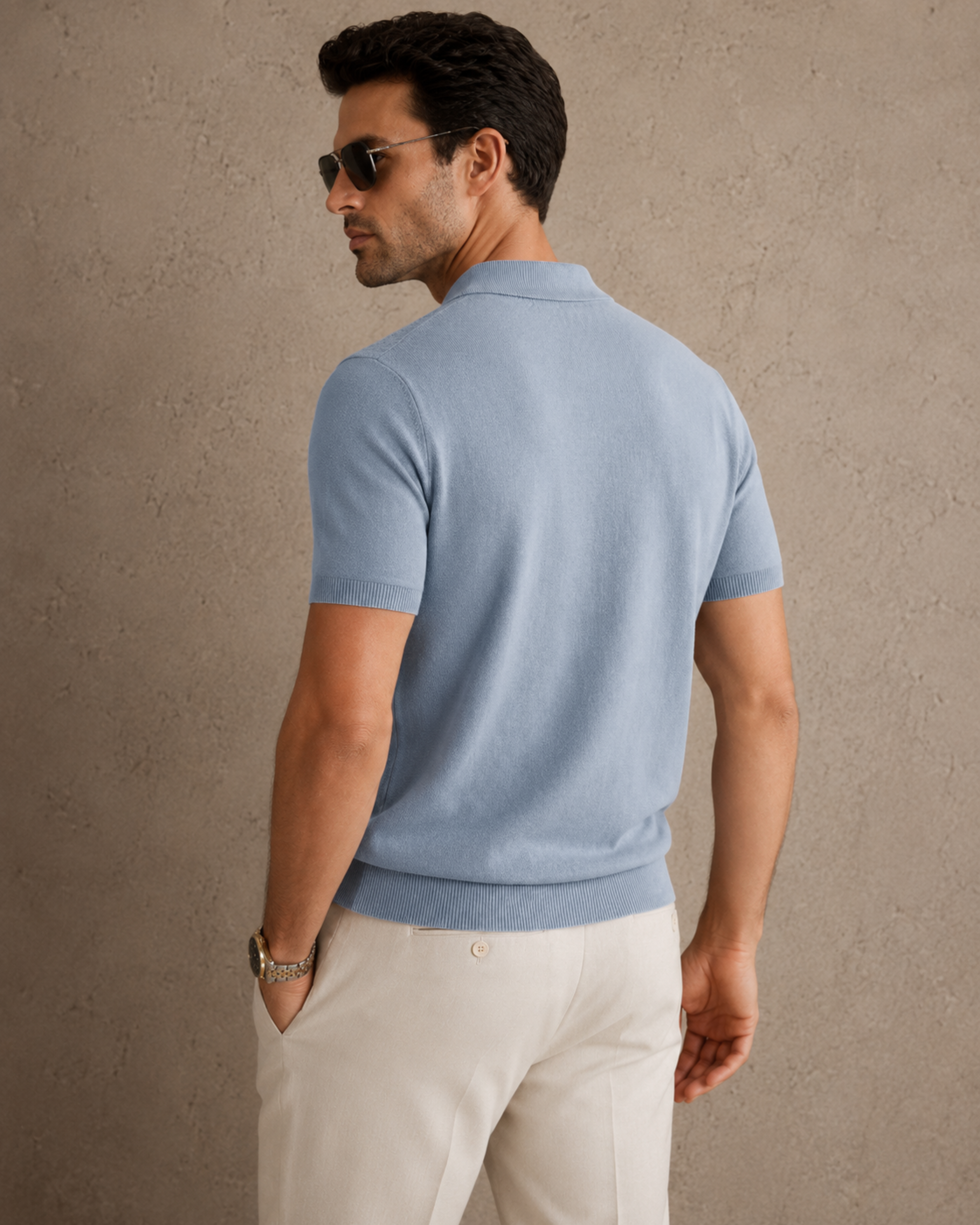 CORD Knit Polo — Slate