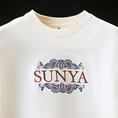 AHAM BRAHMASMI premium half-sleeve tee | Zerowave Collection | detail | THE SUNYA