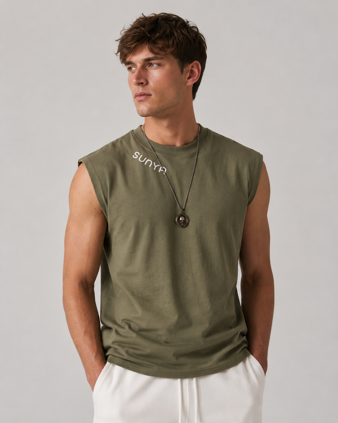 CELESTIAL JOURNEY premium sleeveless tee | 5th Century Collection | detail | THE SUNYA
