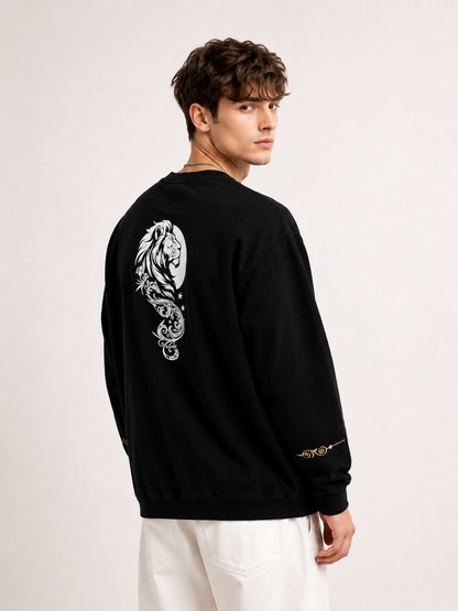 LION'S MAJESTY premium sweatshirt | 5th Century Collection | detail | THE SUNYA