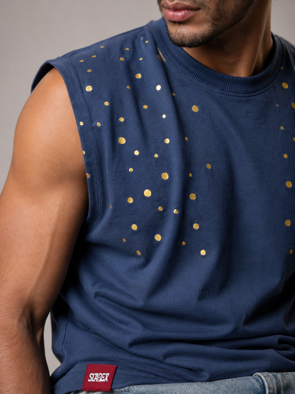 MYSTIC CAT premium sleeveless tee | 5th Century Collection | detail | THE SUNYA
