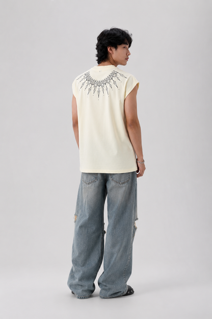 TILL DEATH premium sleeveless tee | 5th Century Collection | detail | THE SUNYA
