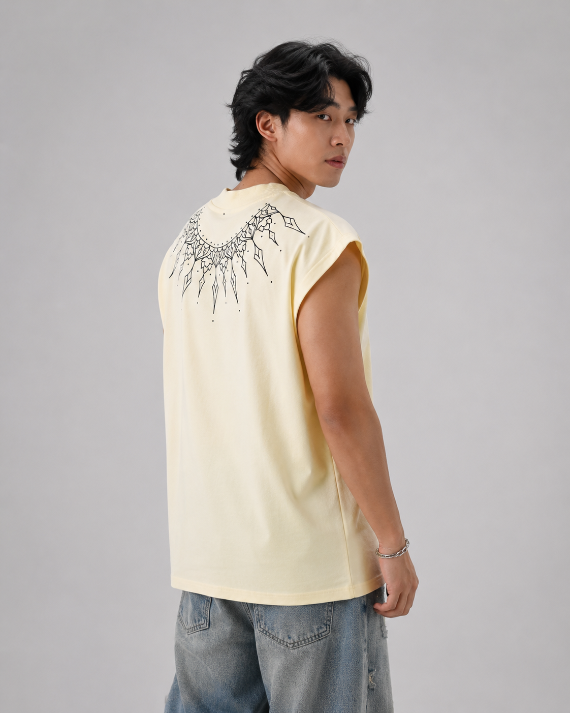 TILL DEATH premium sleeveless tee | 5th Century Collection | detail | THE SUNYA