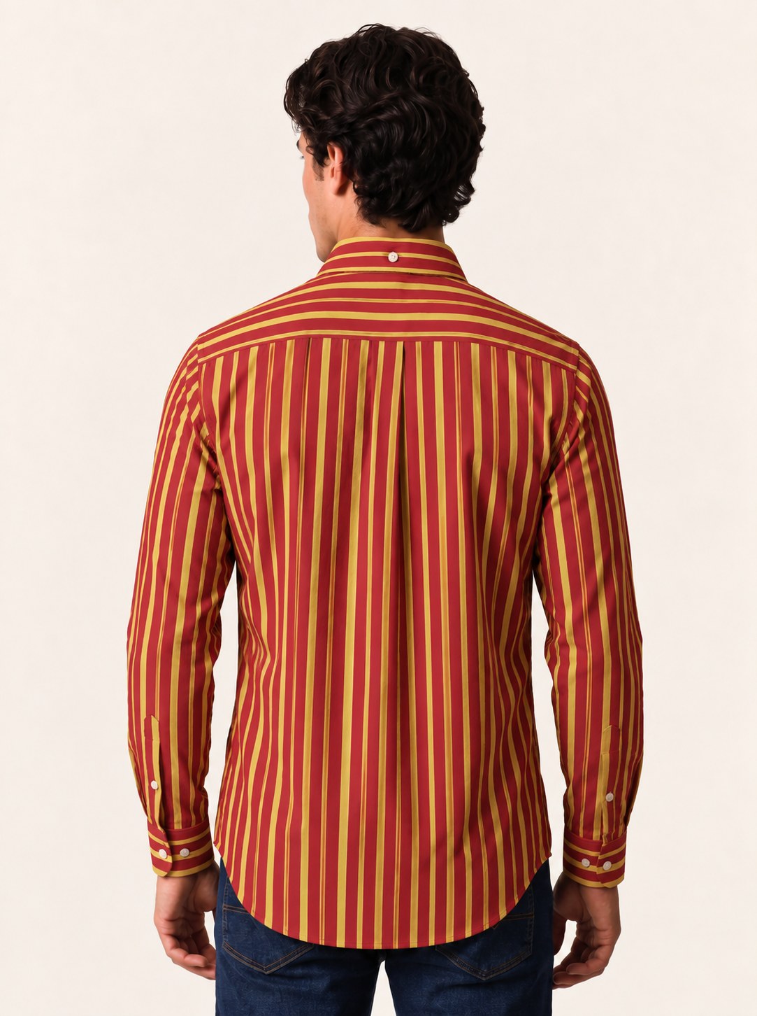 ARIES Cotton Shirt — Scarlet, back view