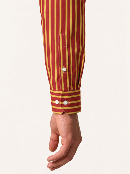 ARIES Cotton Shirt — Scarlet, detail view