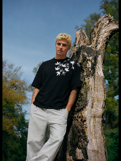 BOTANICAL SERENITY premium half-sleeve tee | 5th Century Collection | detail | THE SUNYA