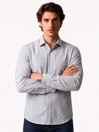 CAPRICORN Cotton Shirt — Graphite, front view