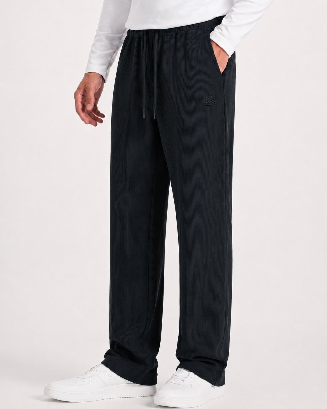 Corduroy Jogger in BHASMA — on model