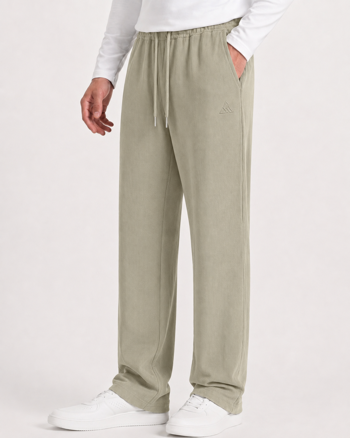 Corduroy Jogger in DHOOMR — on model