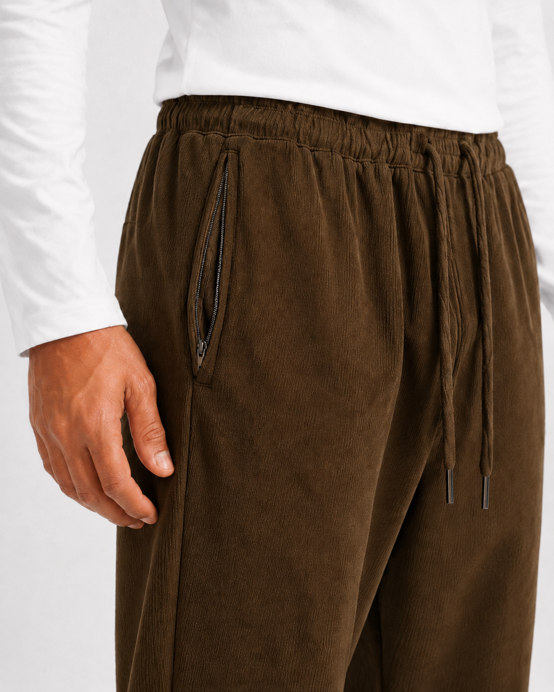 Corduroy Jogger in MRIDA — on model