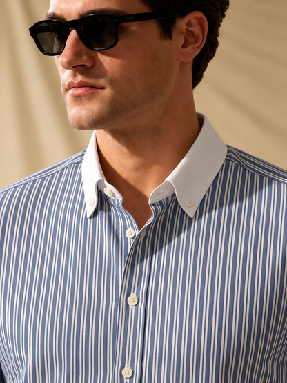 GEMINI Cotton Shirt — Blue