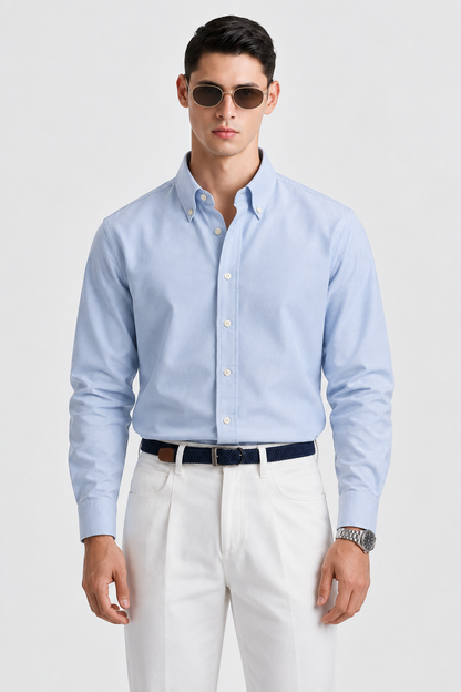 AQUARIUS Cotton Shirt — Powder