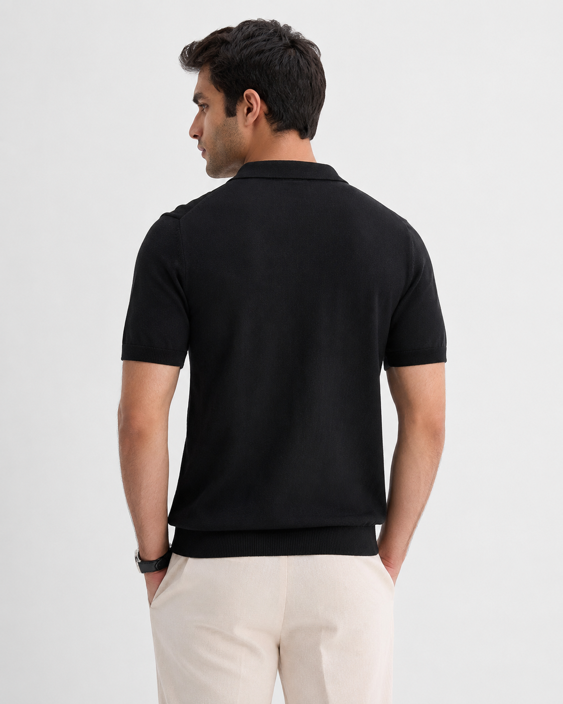HIVE Knit Polo in Black — back