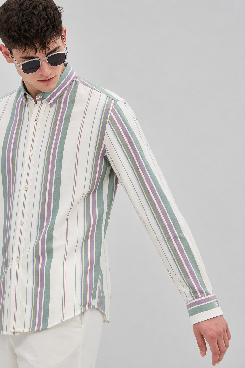 LEO Cotton Shirt — Ecru, side view
