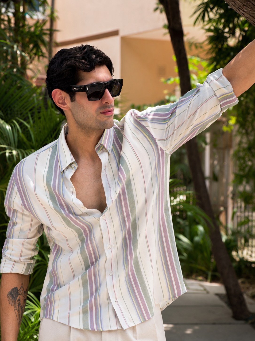 LEO Cotton Shirt — Ecru, front view