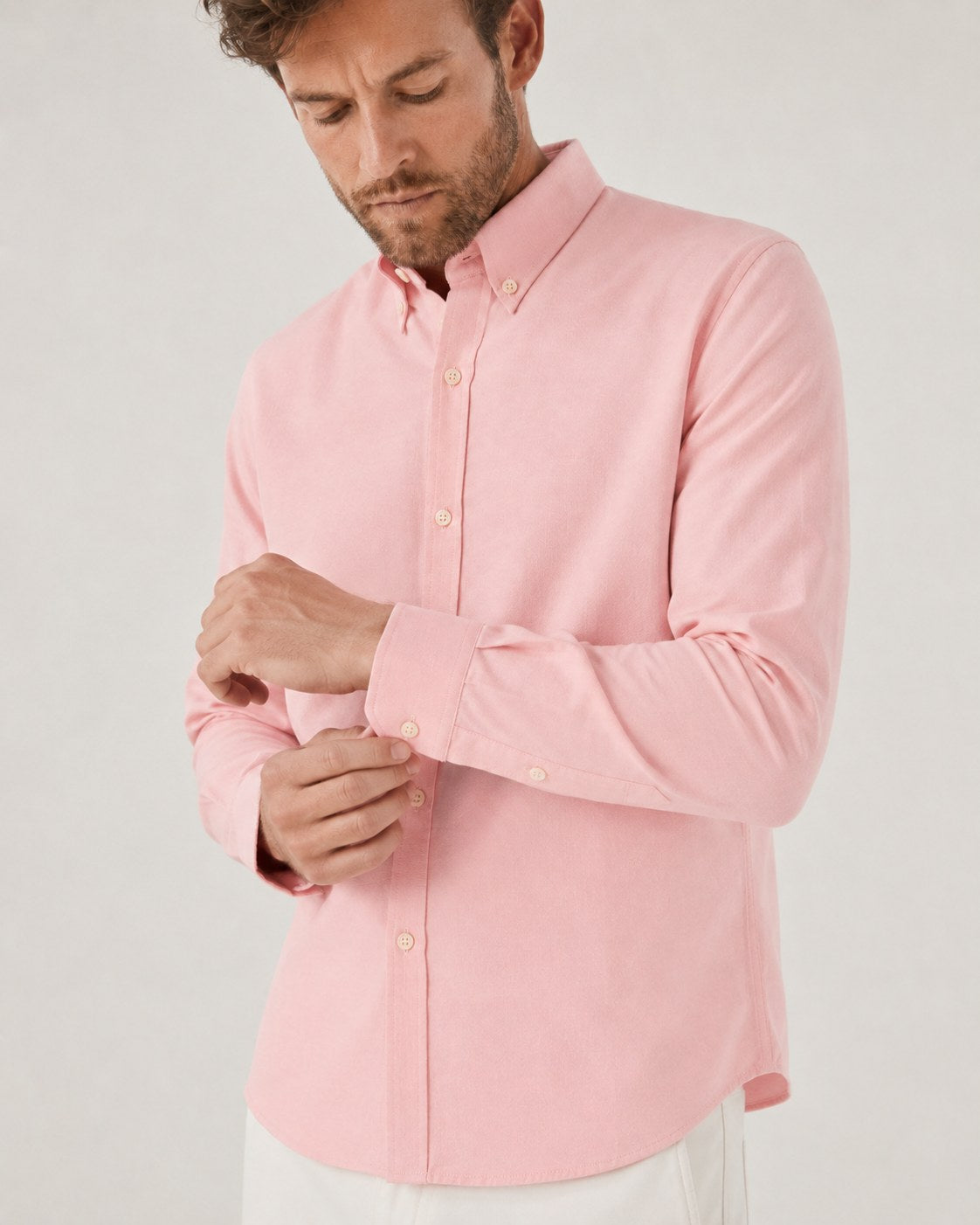 LIBRA Cotton Shirt — Blush, front view