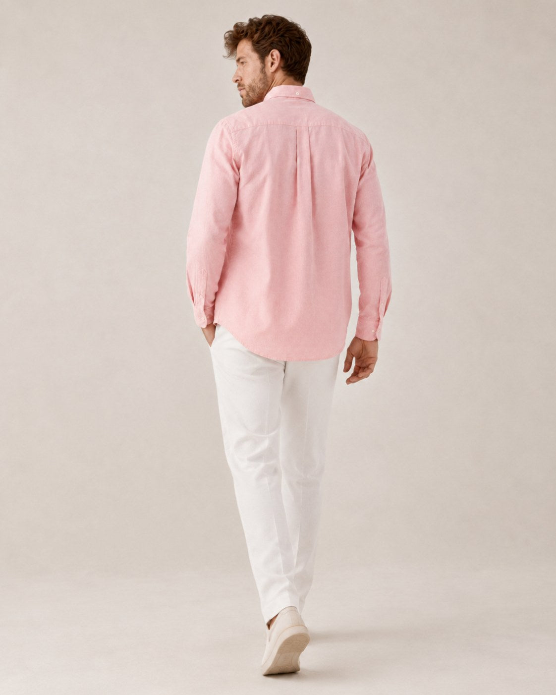 LIBRA Cotton Shirt — Blush, back view