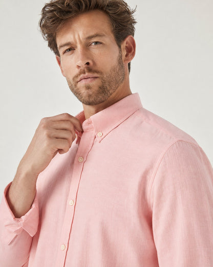 LIBRA Cotton Shirt — Blush, detail view