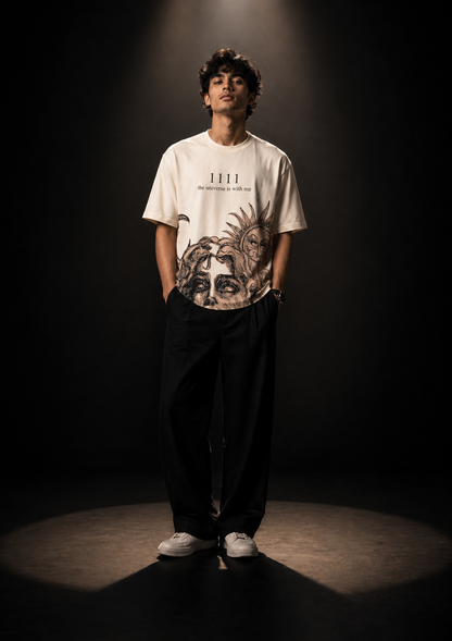 MANIFEST premium half-sleeve tee | 5th Century Collection | front view | THE SUNYA