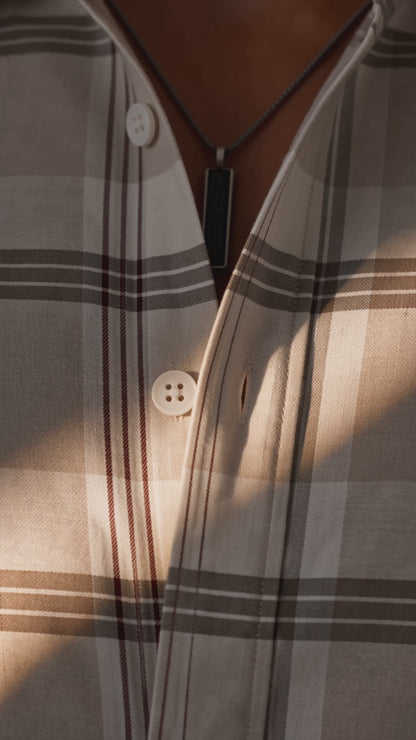 Oat Windowpane Shirt