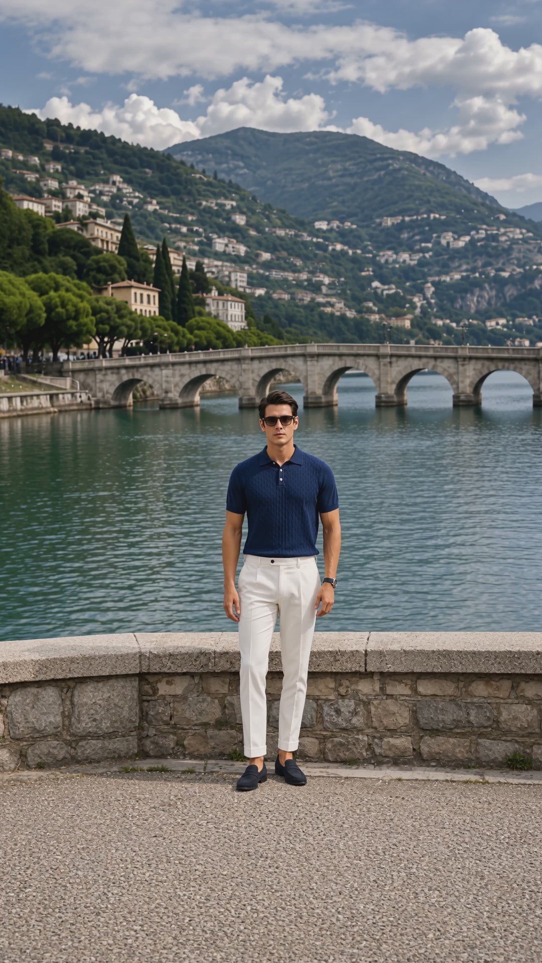 Load video: HIVE Knit Polo — Navy