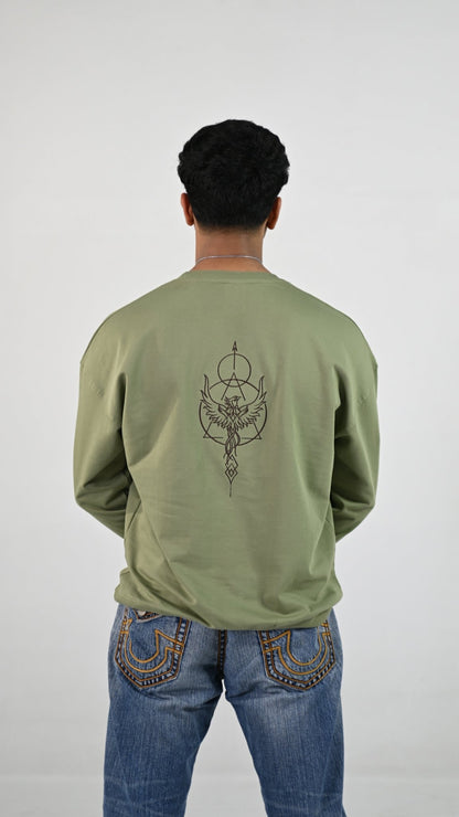 REBIRTH PHOENIX premium sweatshirt | 5th Century Collection | back view | THE SUNYA