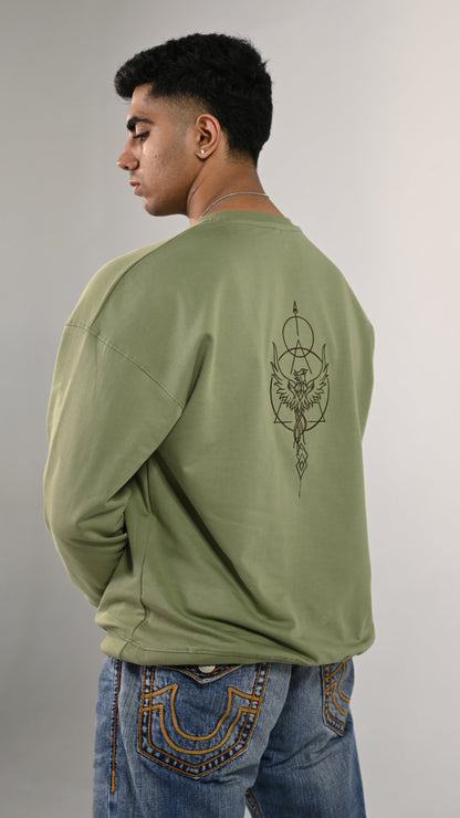 REBIRTH PHOENIX premium sweatshirt | 5th Century Collection | detail | THE SUNYA