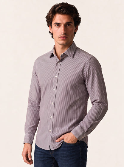 SCORPIO Cotton Shirt — Oxblood, front view