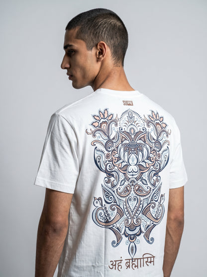 AHAM BRAHMASMI tee | Zerowave Collection | front view | THE SUNYA