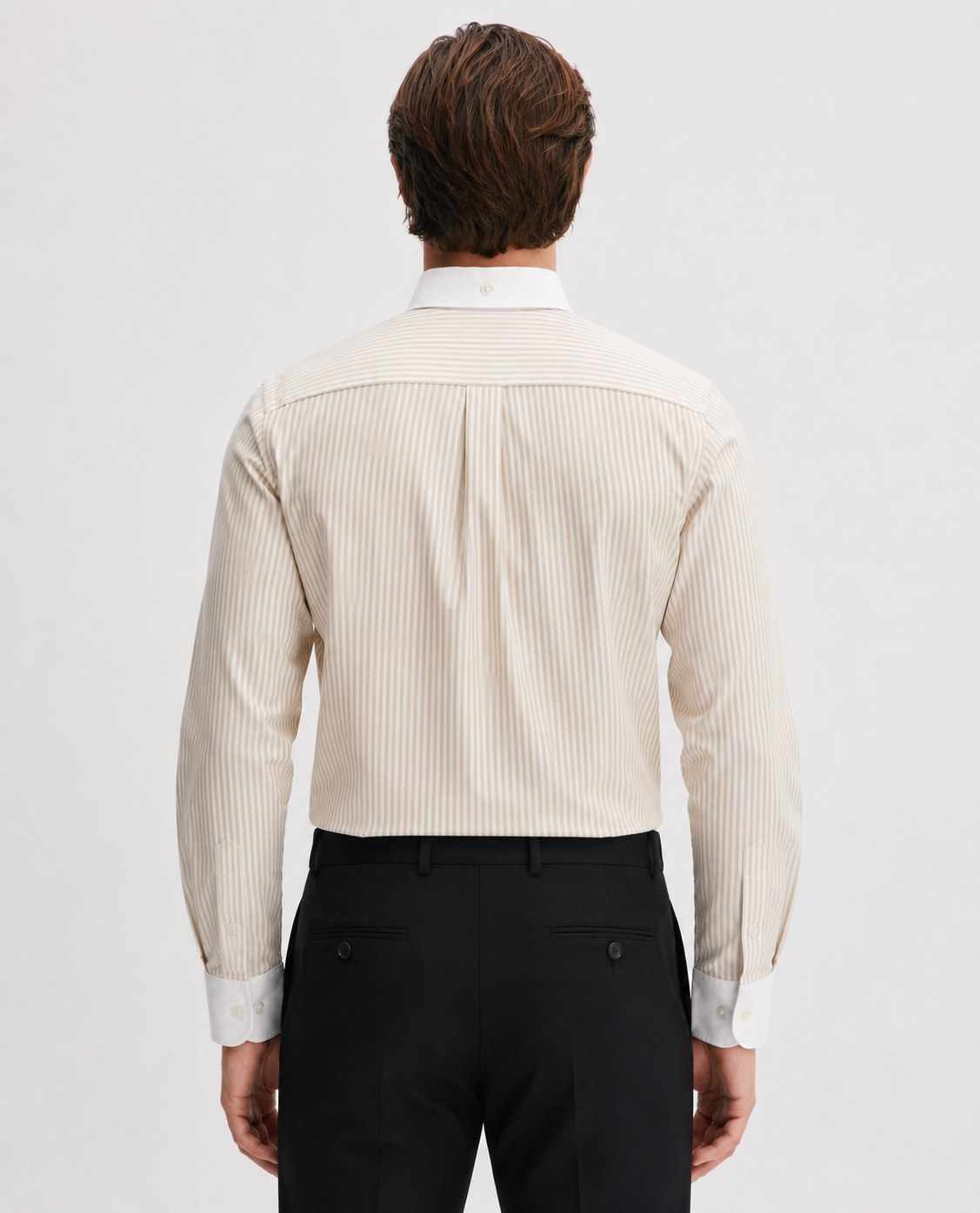 TAURUS Cotton Shirt — Sand, back view