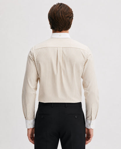 TAURUS Cotton Shirt — Sand, back view
