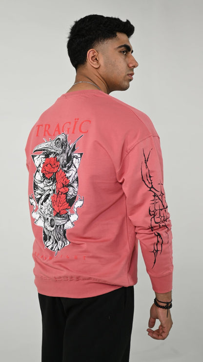 TRAGIC BLOOM premium sweatshirt | 5th Century Collection | back view | THE SUNYA