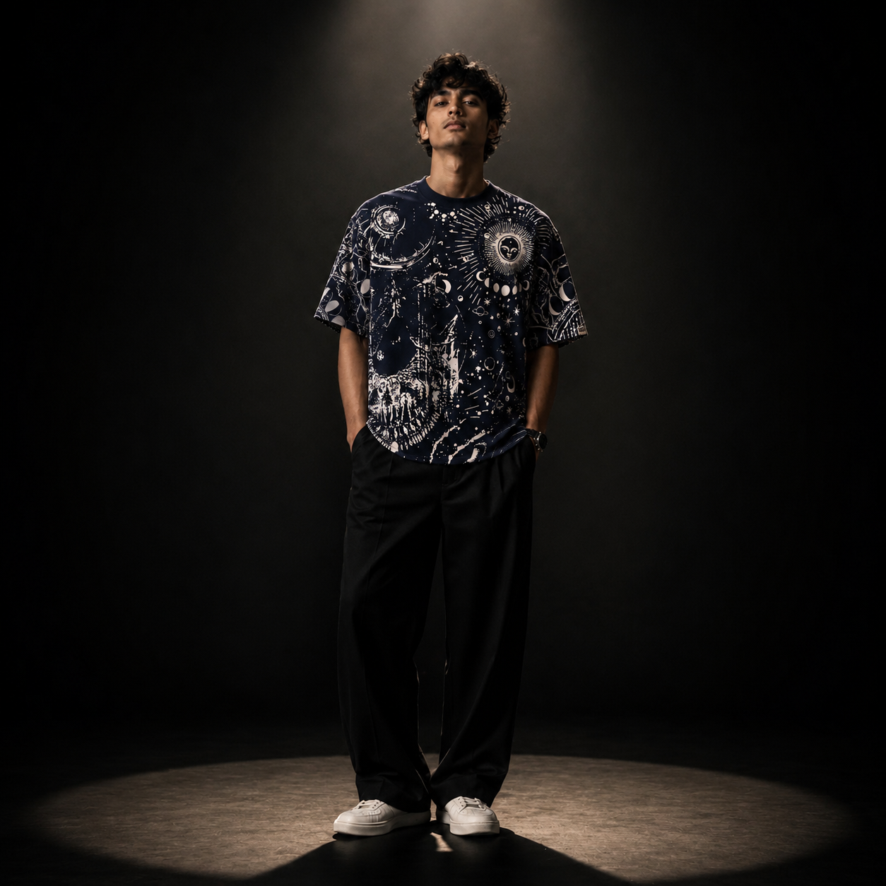 TRINETRA premium half-sleeve tee | Zerowave Collection | front view | THE SUNYA