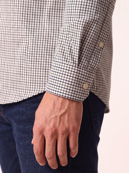VIRGO Cotton Shirt — Ink, detail view